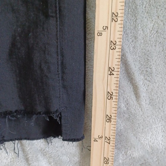 Frame Jeans‎ Sz 25 Le Skinny De Jeanne Raw Stagger Step Hem Film Noir Black - Picture 8 of 9